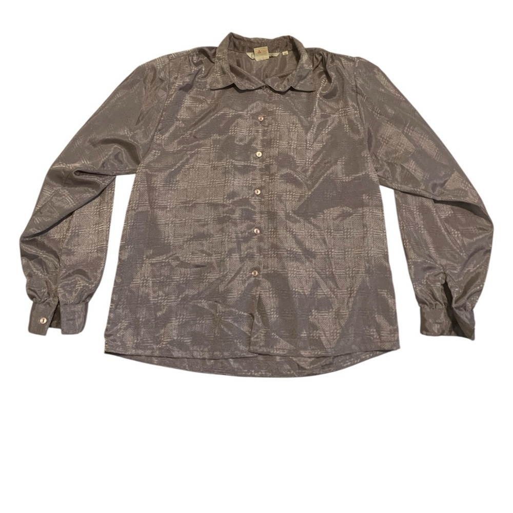 Vintage 1980s Eaton's Jacquard Blouse | Size 12 | Made in Korea - Picture 1 of 5